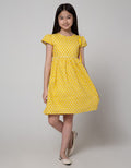 Kidz Too Short Sleeve Midi Dress Bunga Kecil Tas Cat