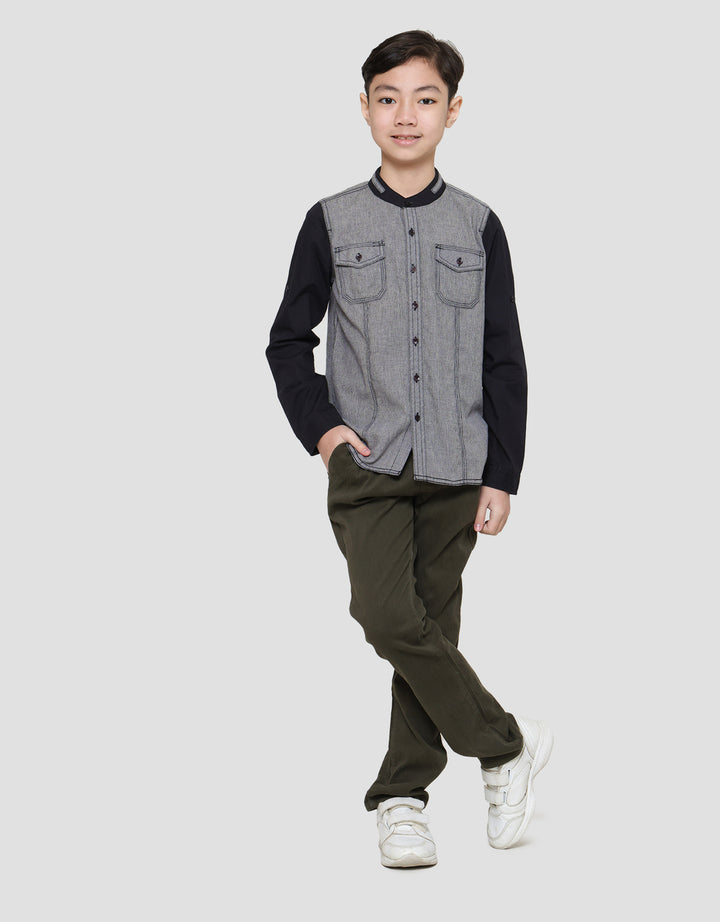 Cardinal Kids Boy Two Tone Color Kemeja Koko Anak Laki-Laki