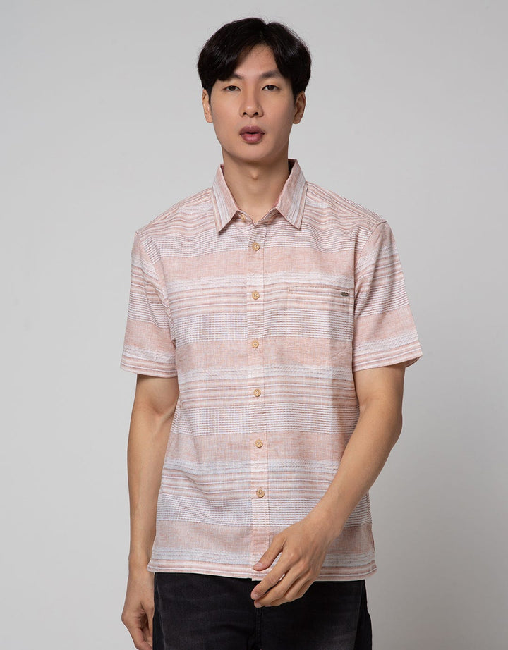 Watchout! Casual Short Sleeve Shirts Stripe