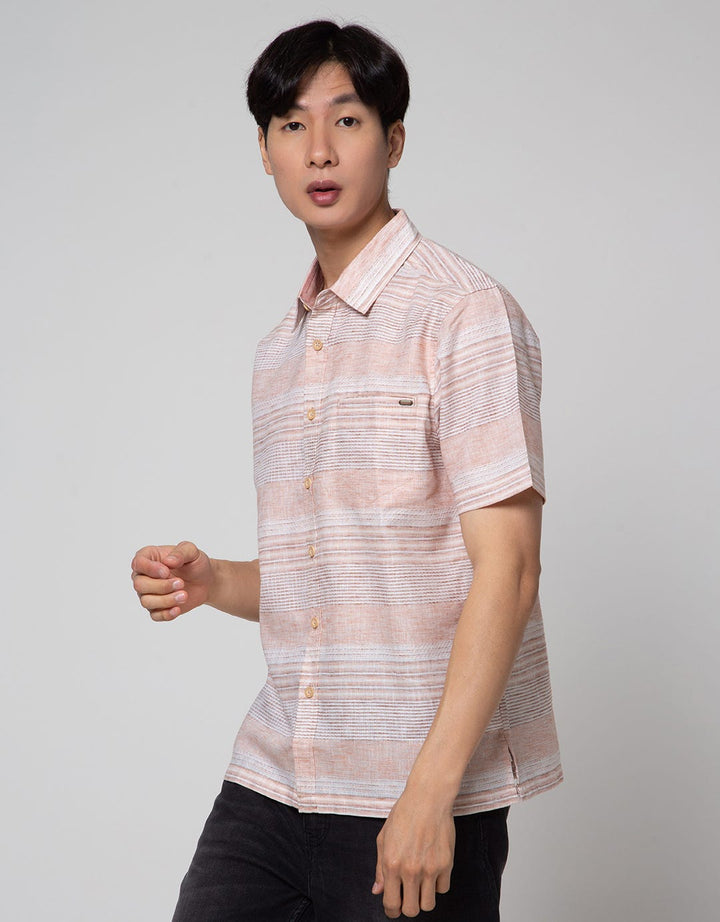 Watchout! Casual Short Sleeve Shirts Stripe