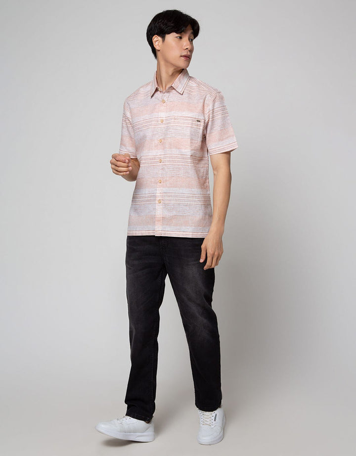 Watchout! Casual Short Sleeve Shirts Stripe