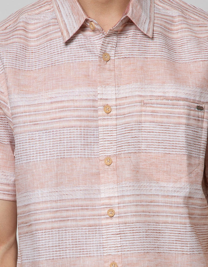 Watchout! Casual Short Sleeve Shirts Stripe