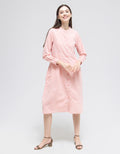 Triset Casual Plain Midi Dress Wanita