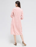 Triset Casual Plain Midi Dress Wanita