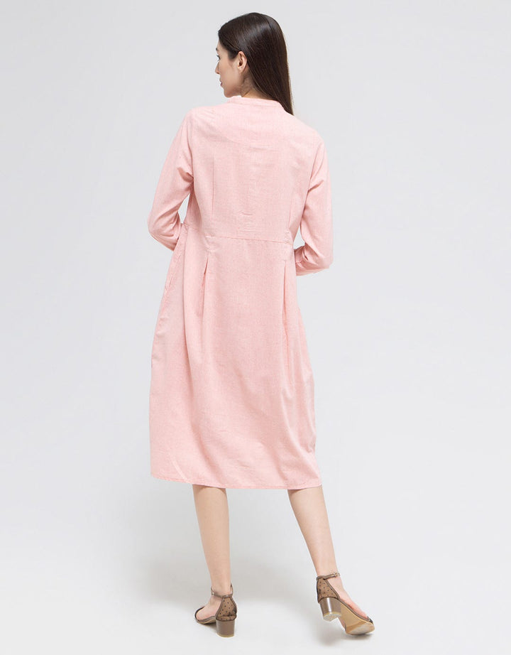Triset Casual Plain Midi Dress Wanita