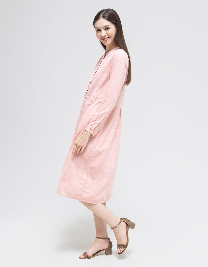 Triset Casual Plain Midi Dress Wanita