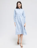 Triset Casual Plain Midi Dress Wanita
