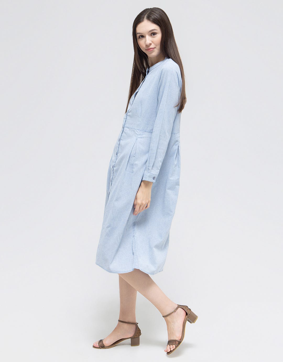 Triset Casual Plain Midi Dress Women