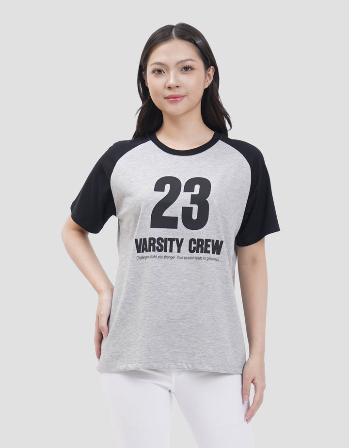 Nevada Raglan Varsity Crew Kaos Wanita