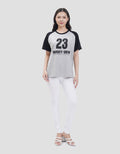 Nevada Raglan Varsity Crew Kaos Wanita