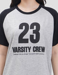 Nevada Raglan Varsity Crew Kaos Wanita