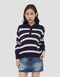 NEVADA STRIPE WITH COLLAR SWEATER WANITA