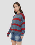 NEVADA PRINT STRIPE SWEATER WANITA