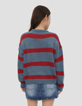 NEVADA PRINT STRIPE SWEATER WANITA