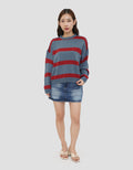 NEVADA PRINT STRIPE SWEATER WANITA