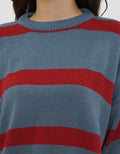 NEVADA PRINT STRIPE SWEATER WANITA