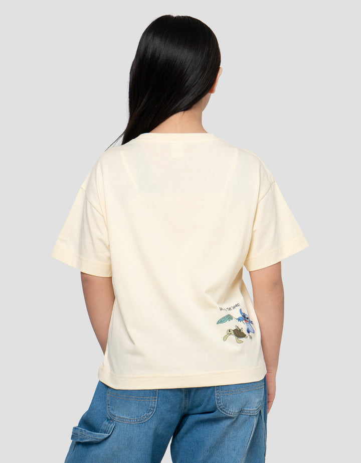 Disney Stitch Bali Print Kaos Anak Perempuan