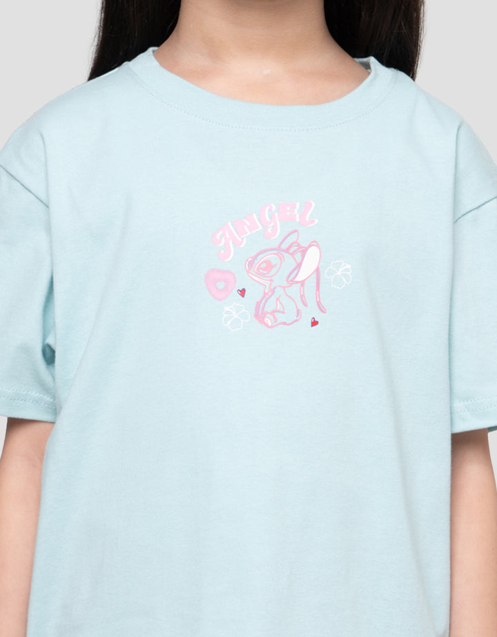 Disney Stitch Angel Print Print Kaos Anak Perempuan