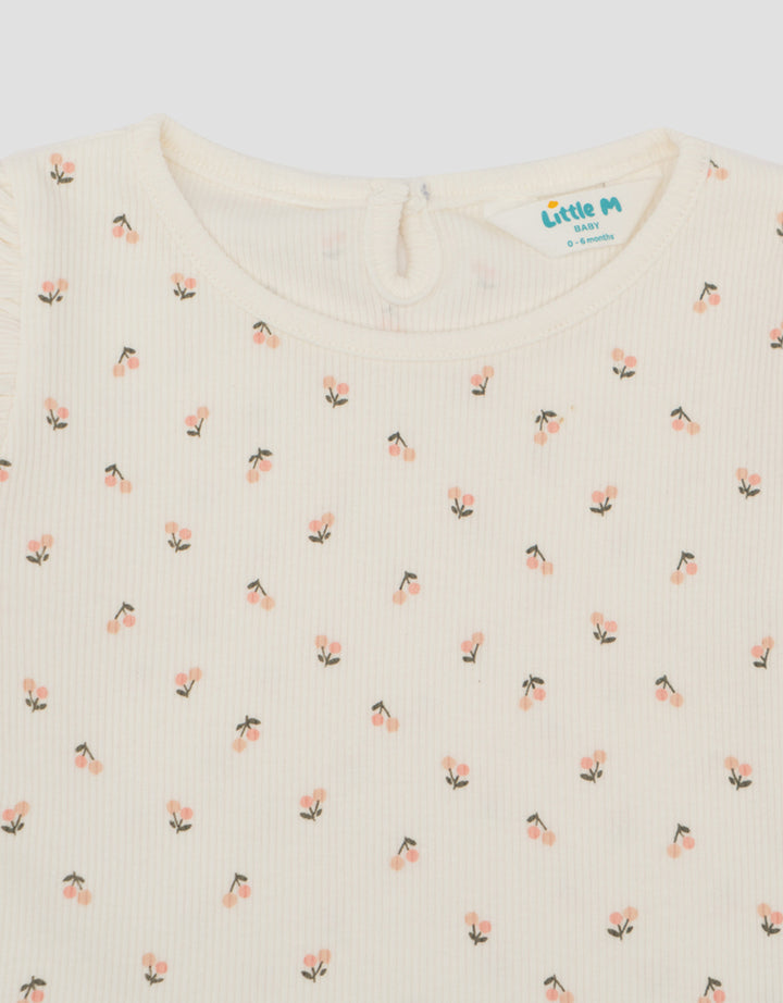 Little M Rib Fullprint Cherry Kaos Bayi