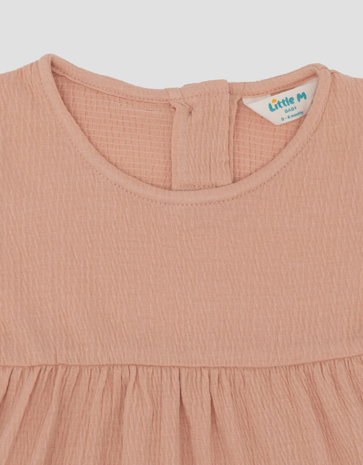 Little M Textured Cringkle Dress Bayi
