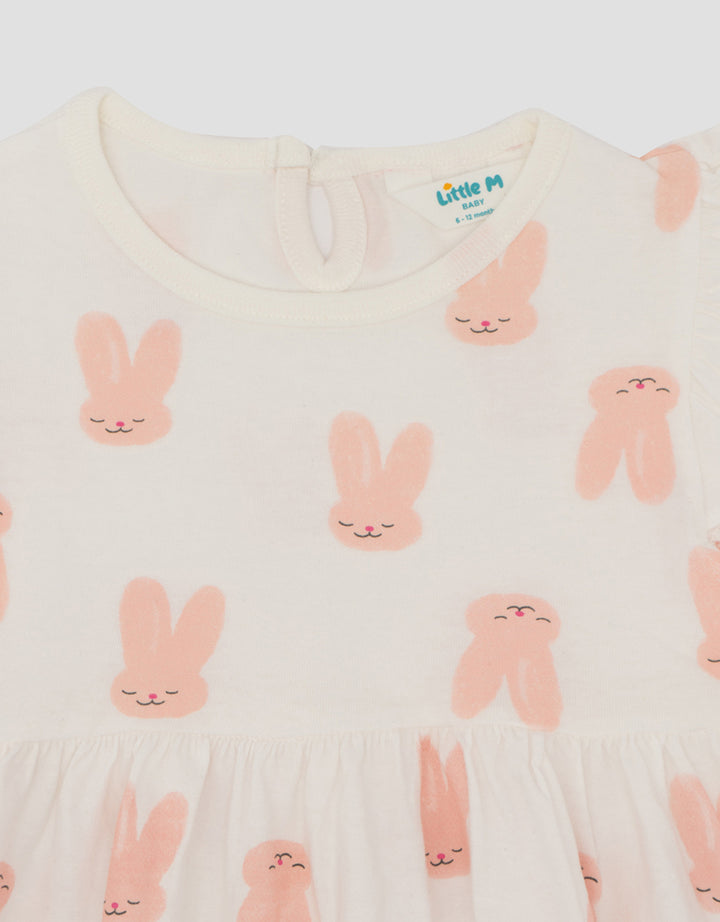 Little M Jersey Fullprint Love Dress Bayi