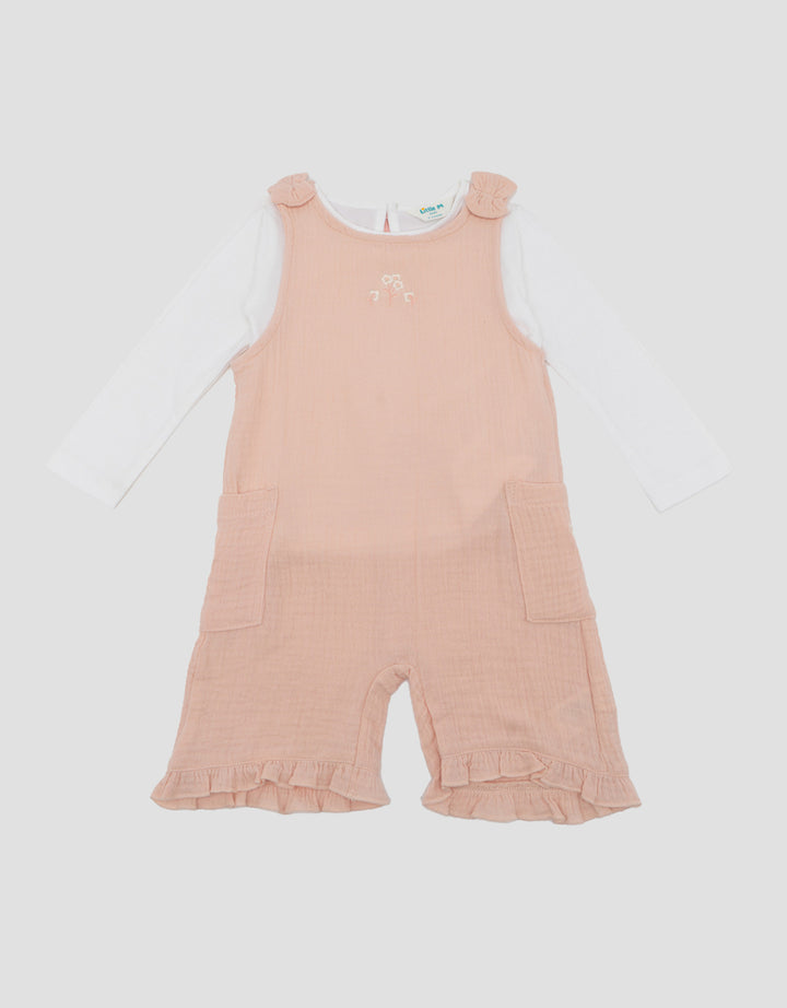 Little M 2Pc Double Layers With Embro Jumpsuit Overall Bayi
