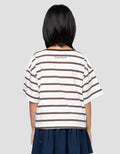 Character Print Stripe Pompompurin Kaos Anak Perempuan