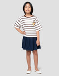Character Print Stripe Pompompurin Kaos Anak Perempuan