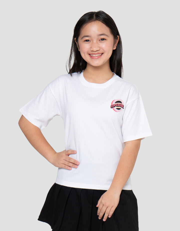 Character Supergirl Print Kaos Anak Perempuan