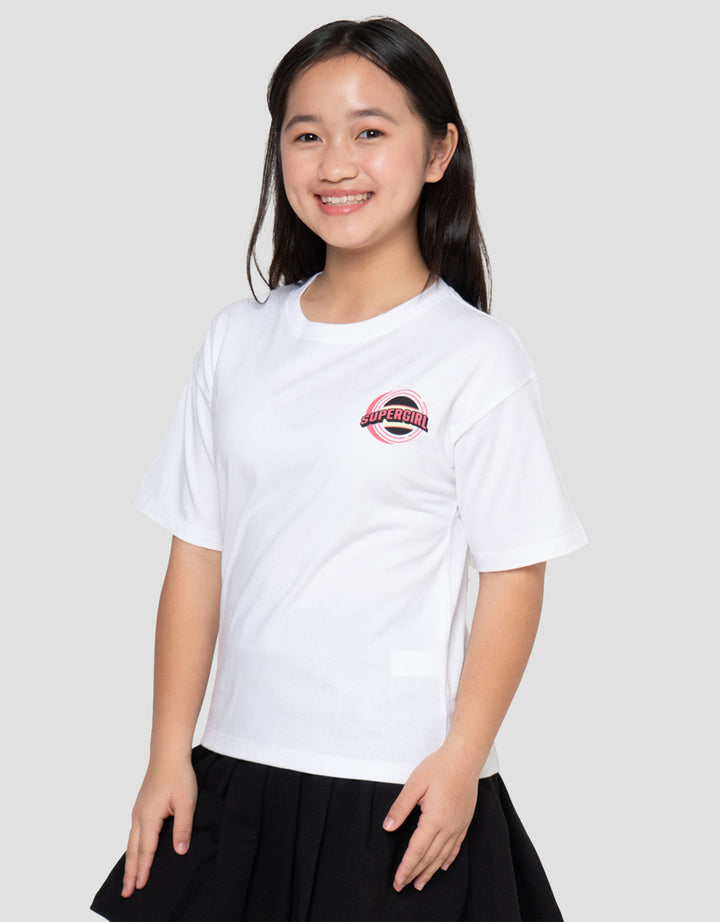 Character Supergirl Print Kaos Anak Perempuan