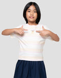 Character Stripe Pompompurin Kaos Anak Perempuan