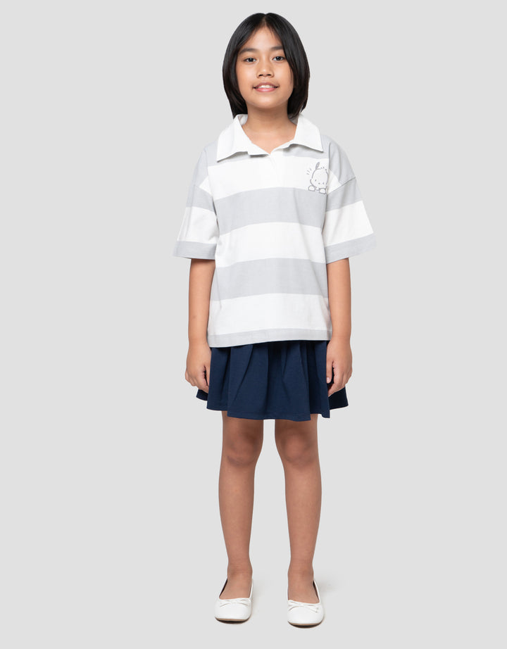 Character Polo Stripe Pochacco Kaos Anak Perempuan