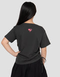 Character Supergirl Star Serut Samping Kaos Anak Perempuan