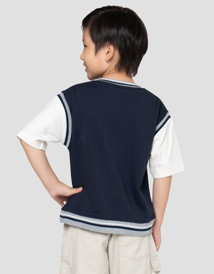 Little M Double Apl Bola Kaos Oversize Anak Laki-Laki