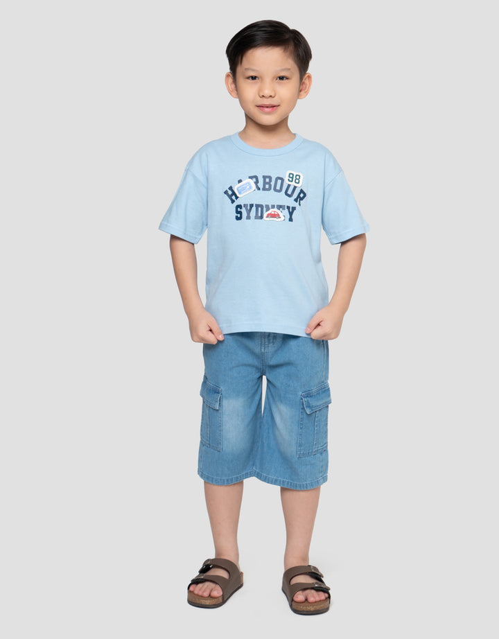Little M Print Apl Sidney Kaos Oversize Anak Laki-laki
