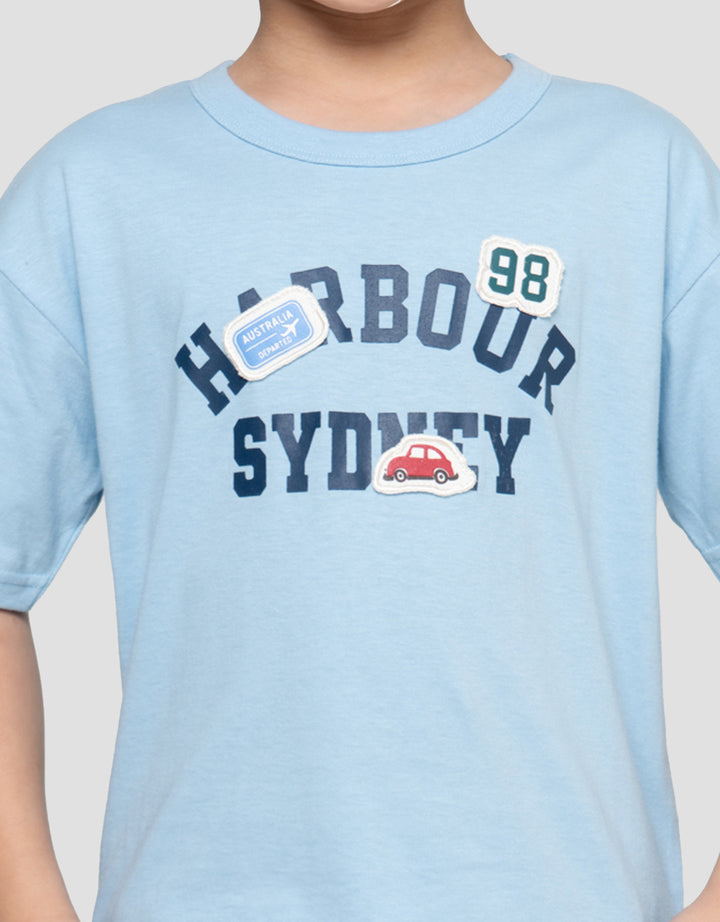 Little M Print Apl Sidney Kaos Oversize Anak Laki-laki