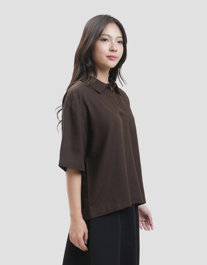 Nevada Linen Kemeja Lengan Pendek Wanita