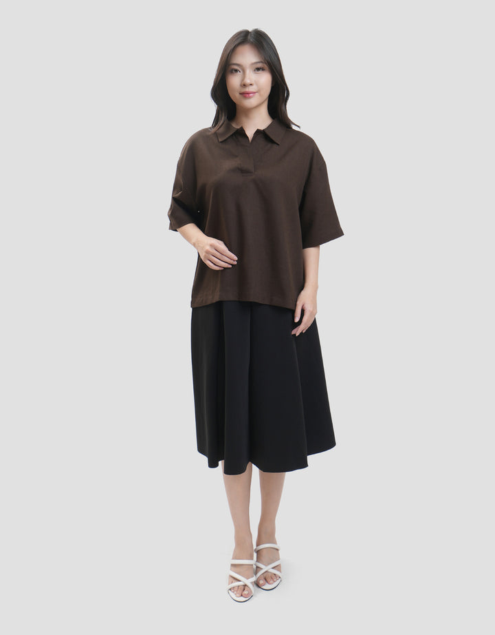 Nevada Linen Kemeja Lengan Pendek Wanita