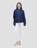 Nevada Stand Collar Denim Jaket Wanita