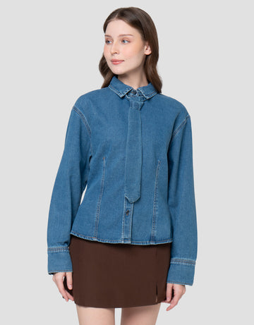 NEVADA DENIM TIE KEMEJA WANITA