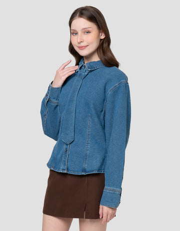 NEVADA DENIM TIE KEMEJA WANITA