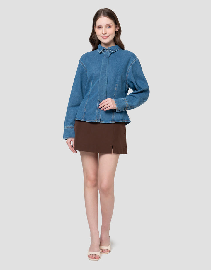 NEVADA DENIM TIE KEMEJA WANITA
