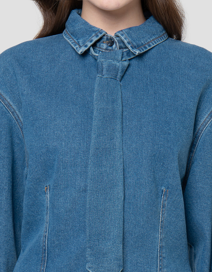 NEVADA DENIM TIE KEMEJA WANITA