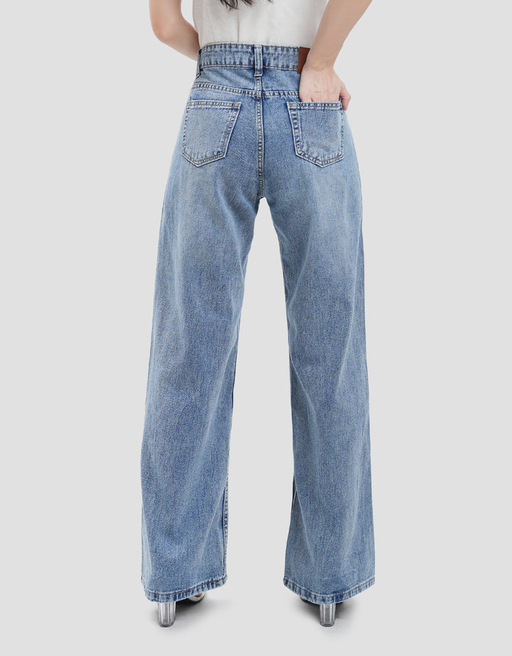 NEVADA BASIC WIDE LEG CELANA JEANS WANITA