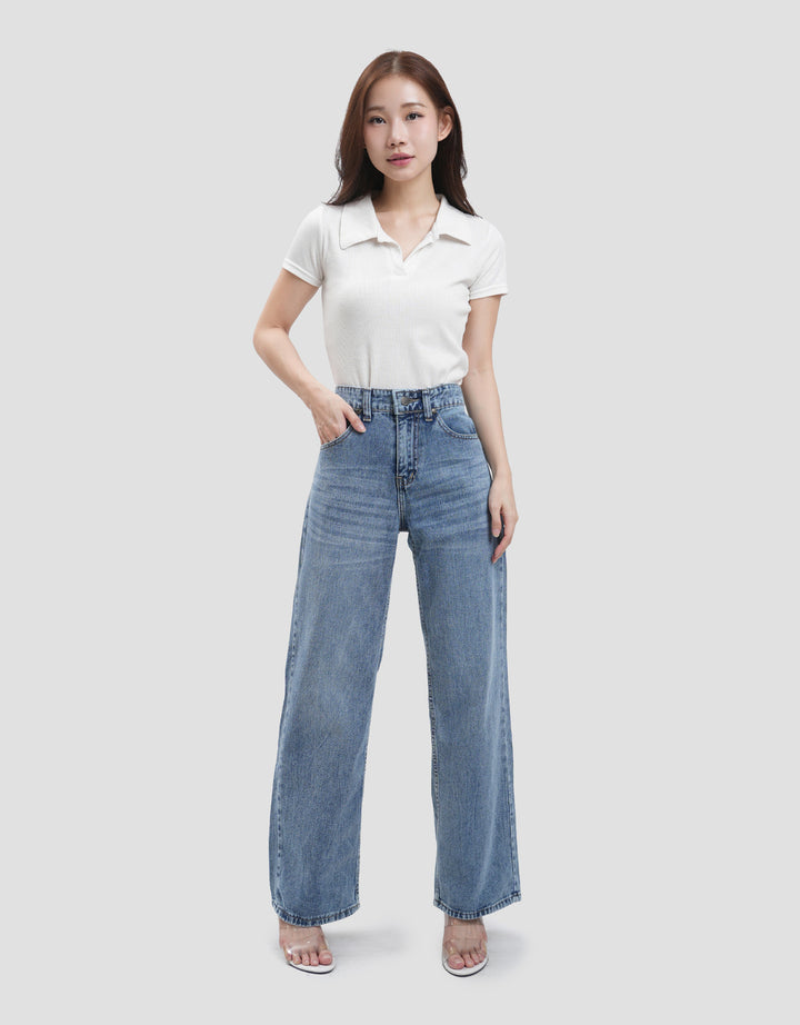 NEVADA BASIC WIDE LEG CELANA JEANS WANITA