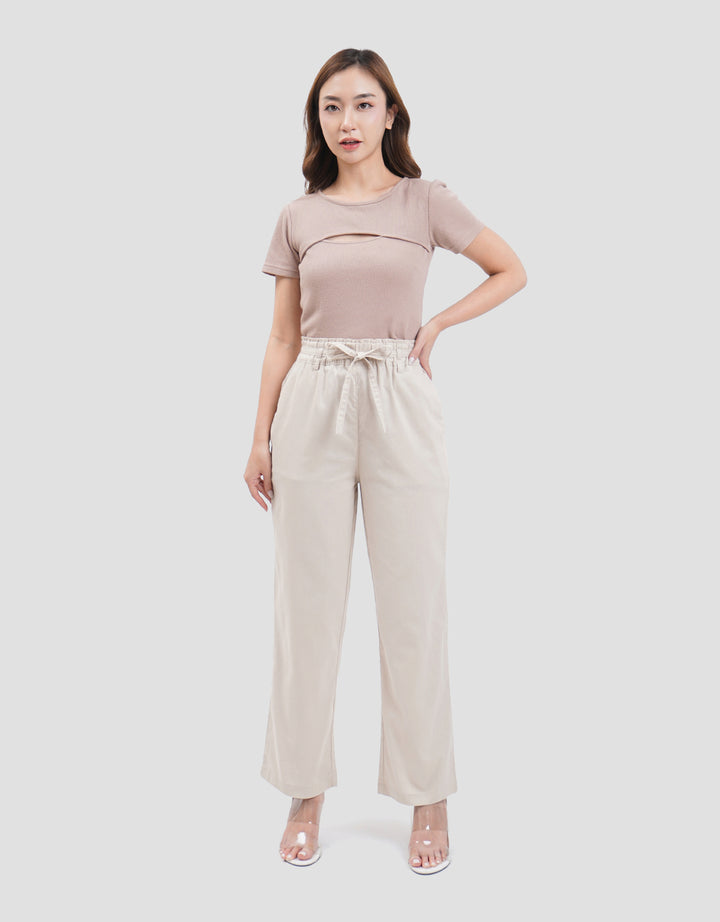 Connexion Full Length Drawstring Bow Celana Wanita