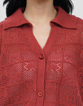 NEVADA BOXOV FLAT KNIT CROCHET CARDIGAN WANITA