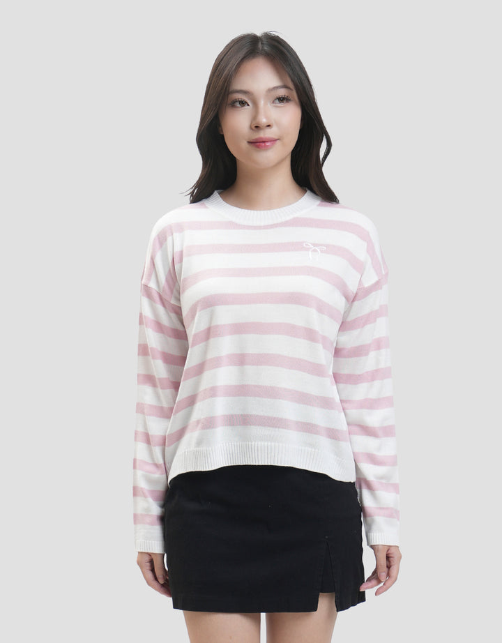 NEVADA FLAT KNIT STRIPE SWEATER WANITA