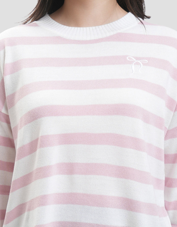 NEVADA FLAT KNIT STRIPE SWEATER WANITA