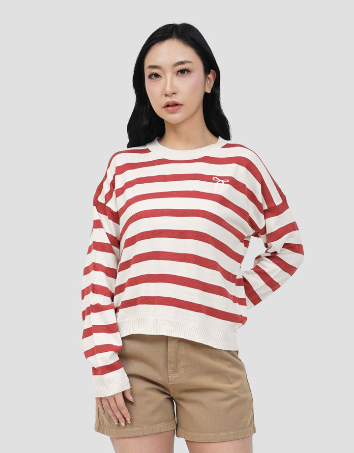 NEVADA FLAT KNIT STRIPE SWEATER WANITA